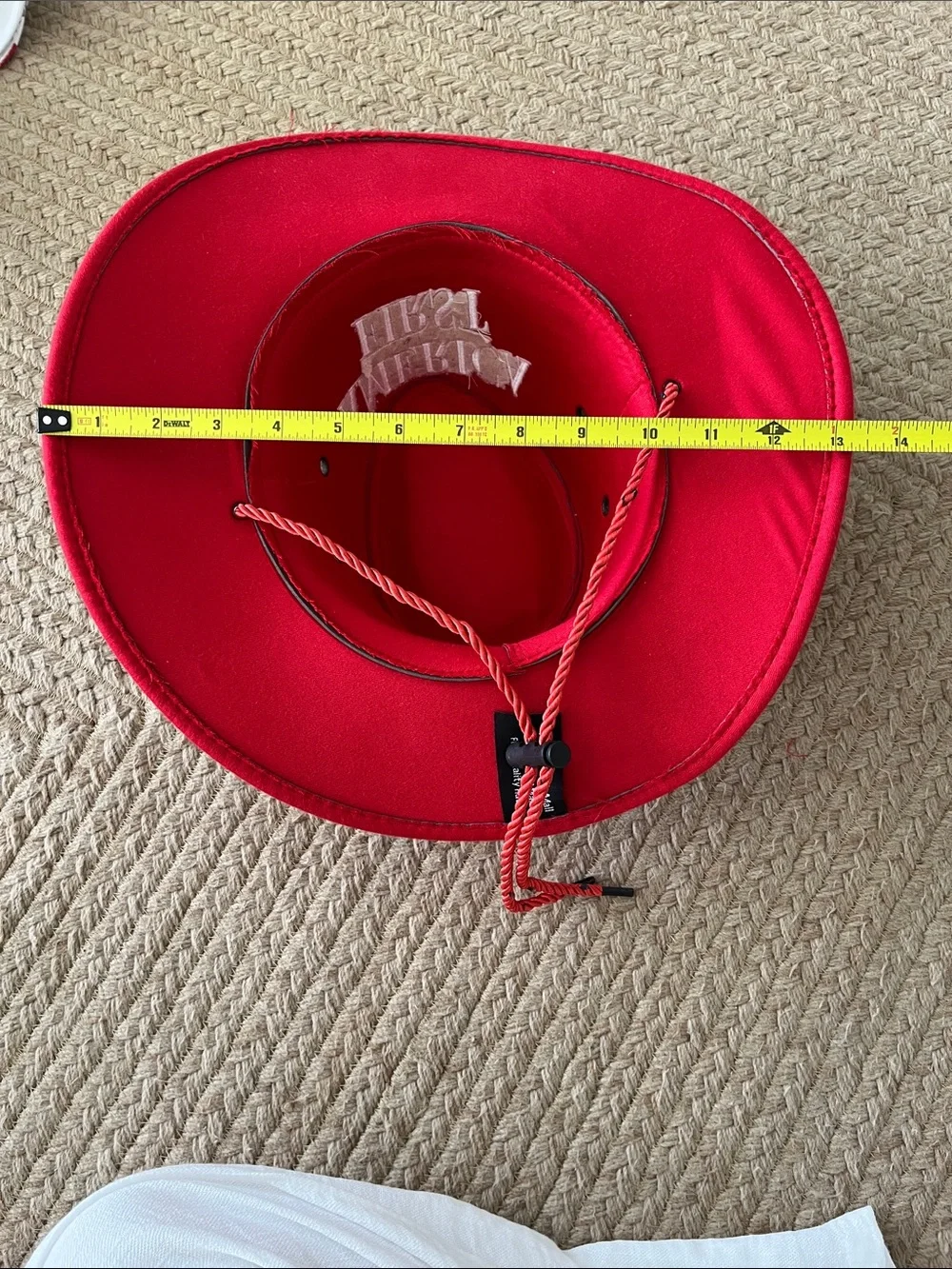 Red Cowboy Hat with Embroidered 'America First' Logo